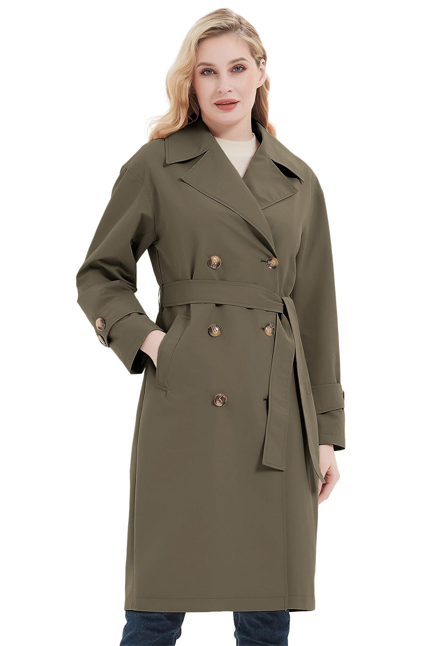 eBexxin - Women Trench Coats Loose Fit