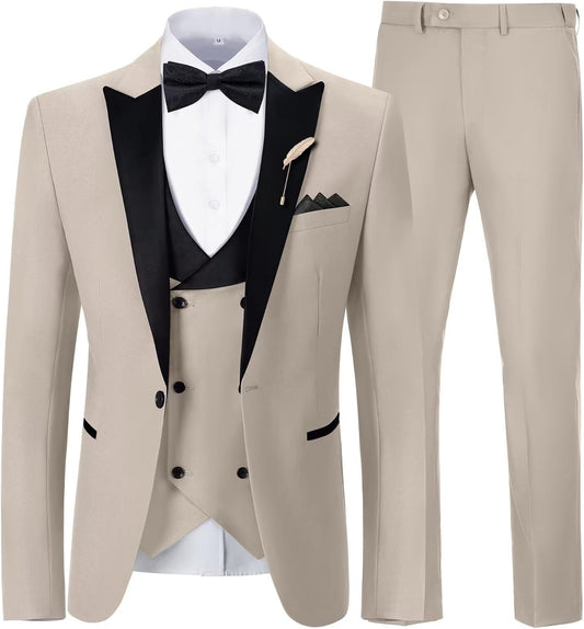 eBexxin - Mens Suit Slim Fit 3 Piece