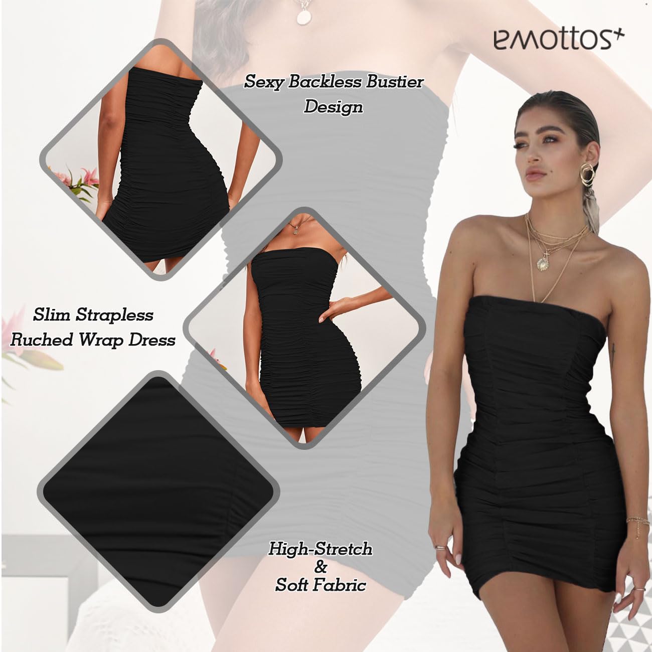 Sexy Mini Ruched Dress