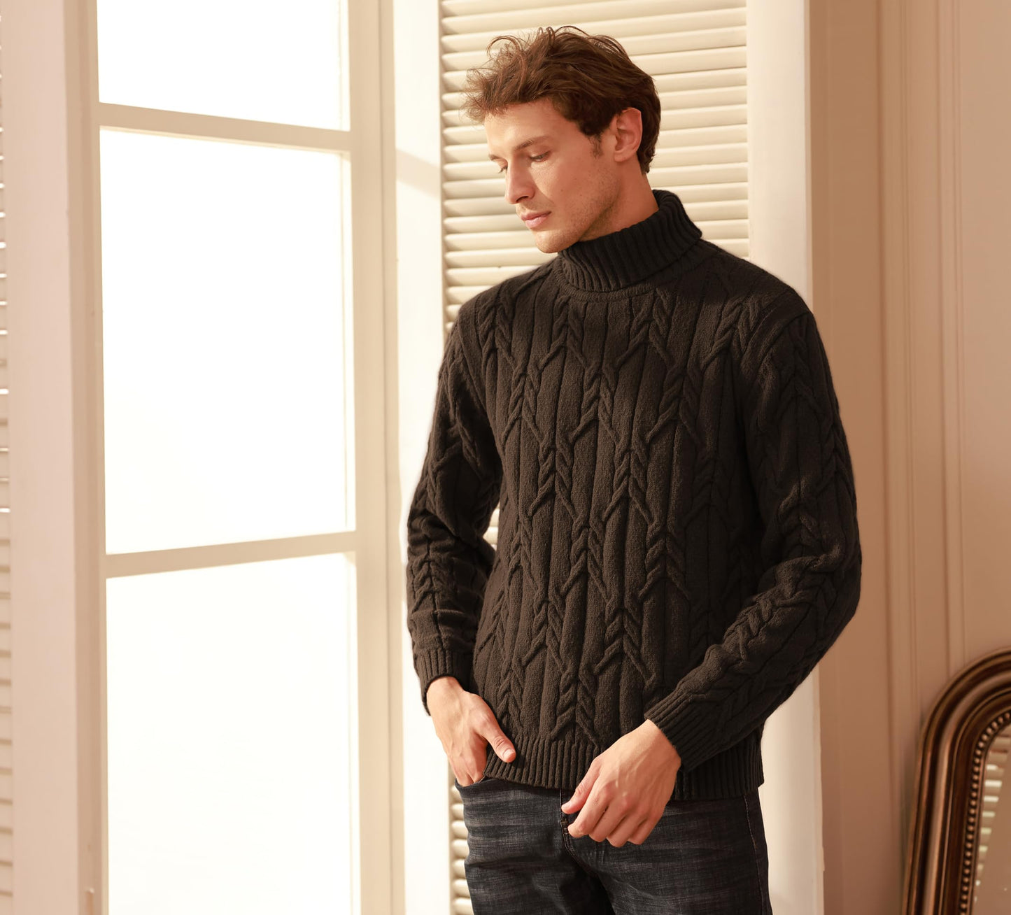 EBXN Men's Turtneck Pullover Sweaters