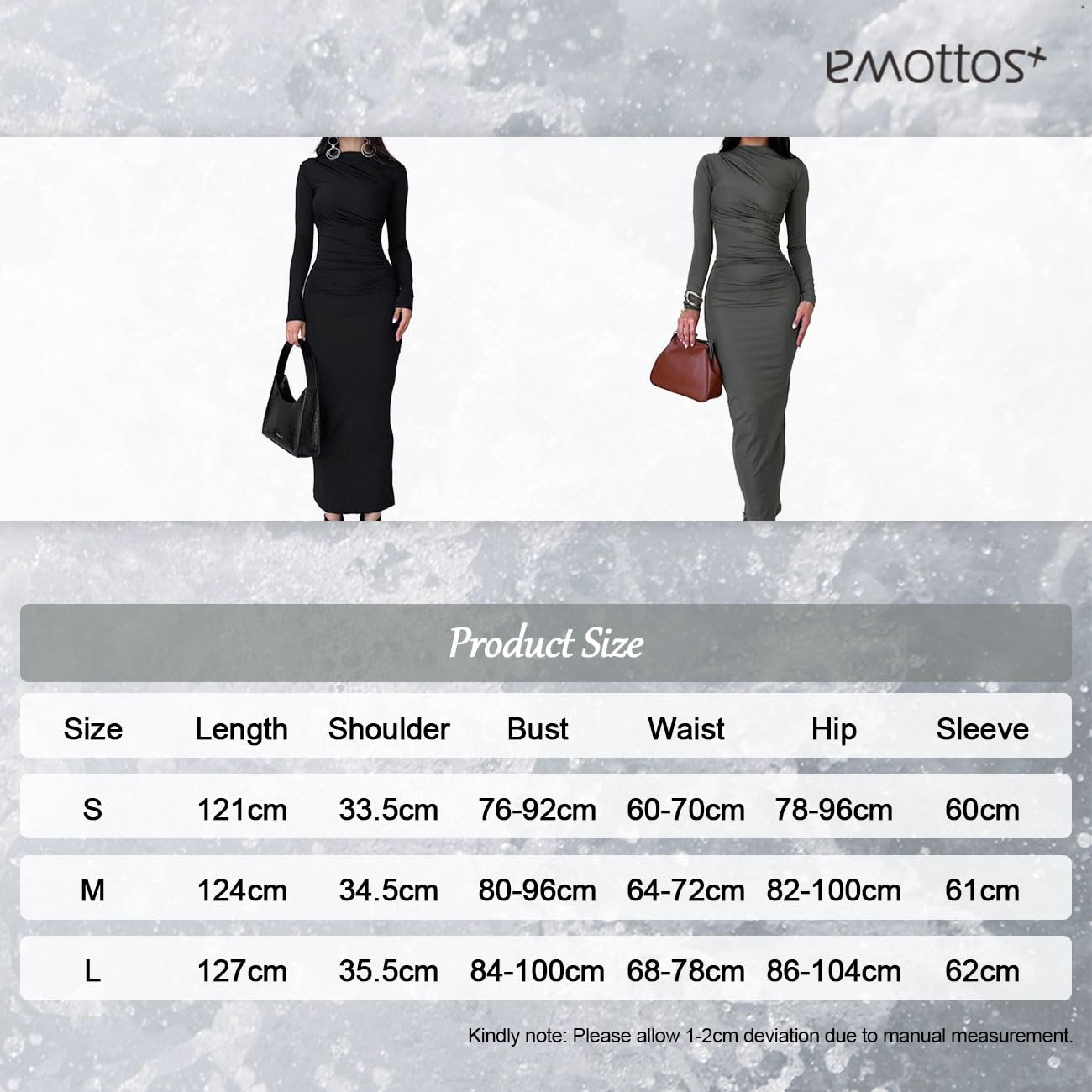 EBXN EMOTTOS Sexy Ruched Dress