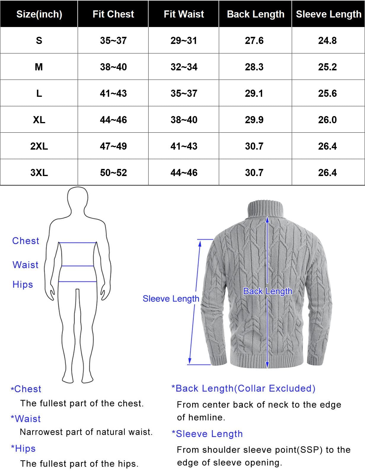 EBXN Men's Turtneck Pullover Sweaters