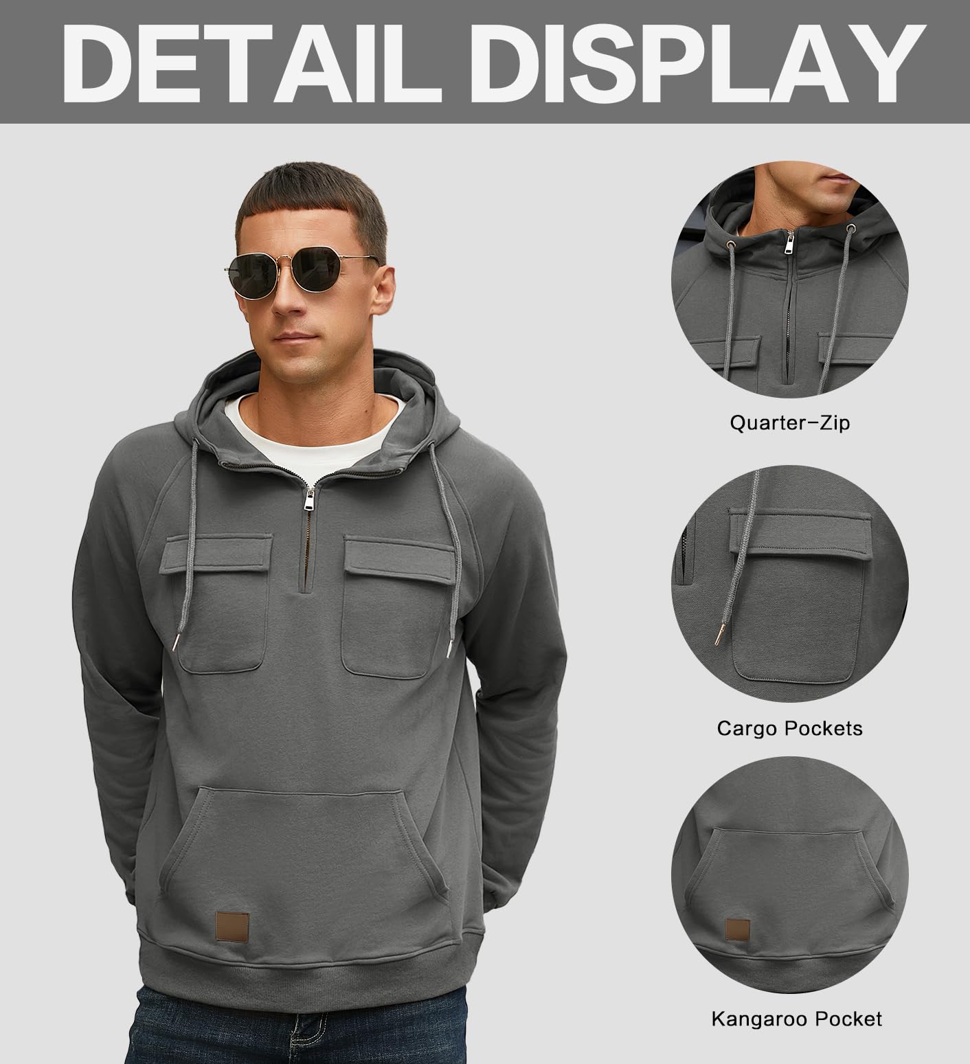 EBXN Men's Cargo Hoodies