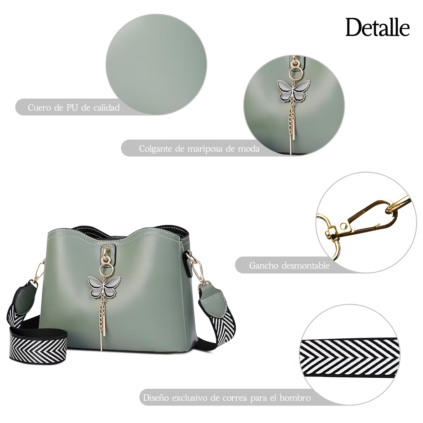 EBXN Bolso de Hombro de Moda para Mujer