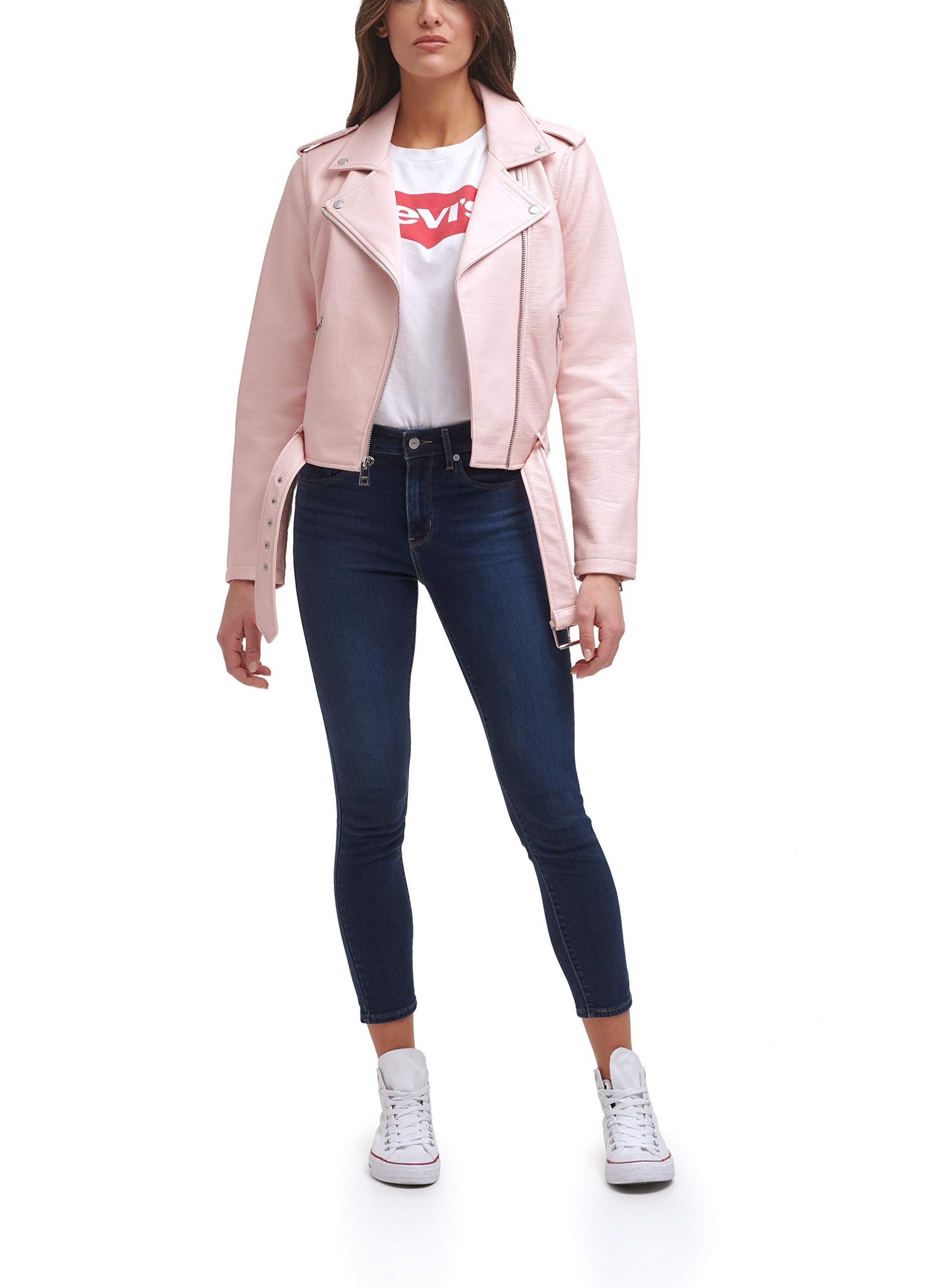 EBXN Women's Belted Faux Leather
