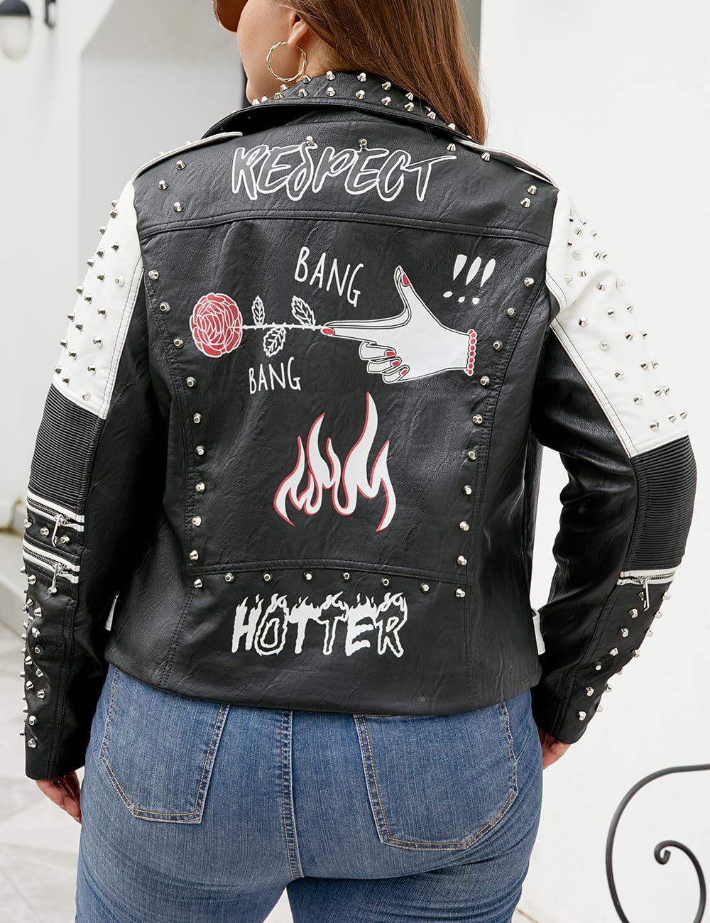 EBXN  Chaqueta Para Mujer Cuero