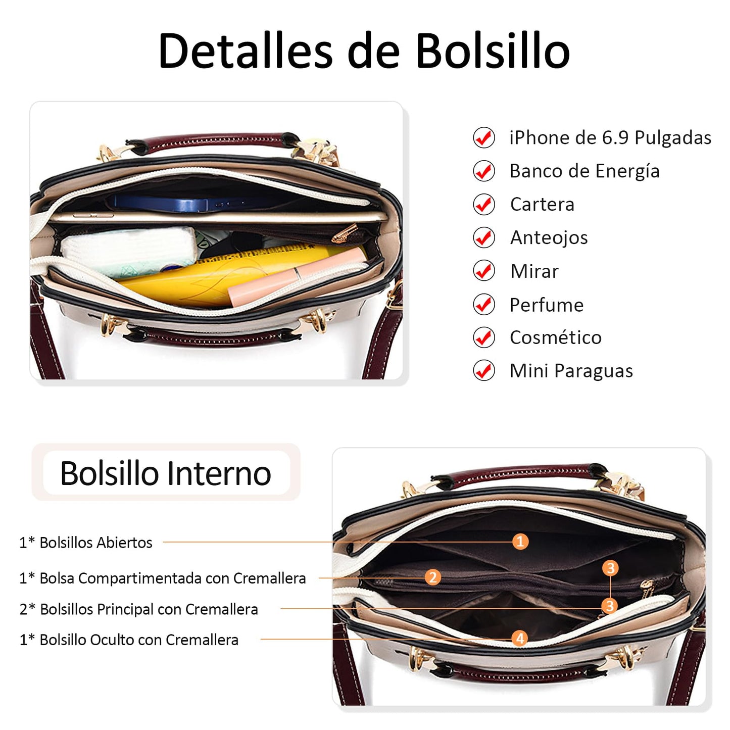 EBXN Moda Bolso de Mano
