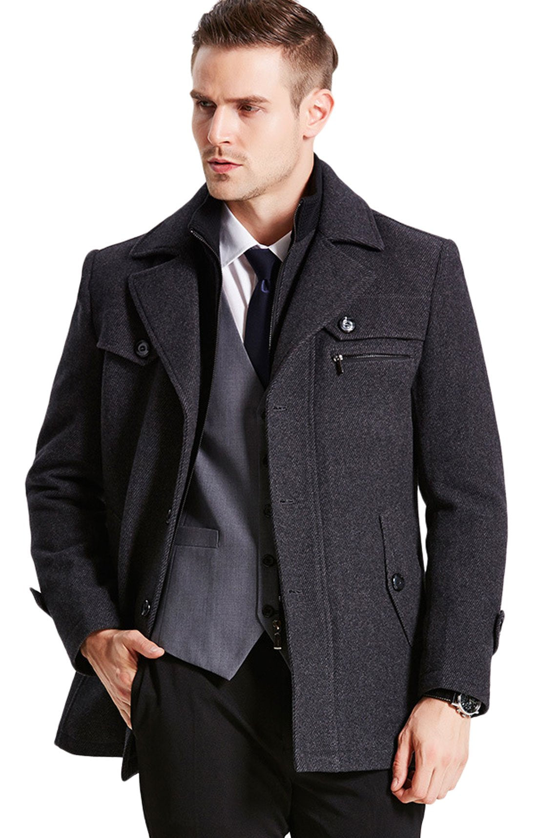 eBexxin - Men's Gentle  Blend Pea Coats