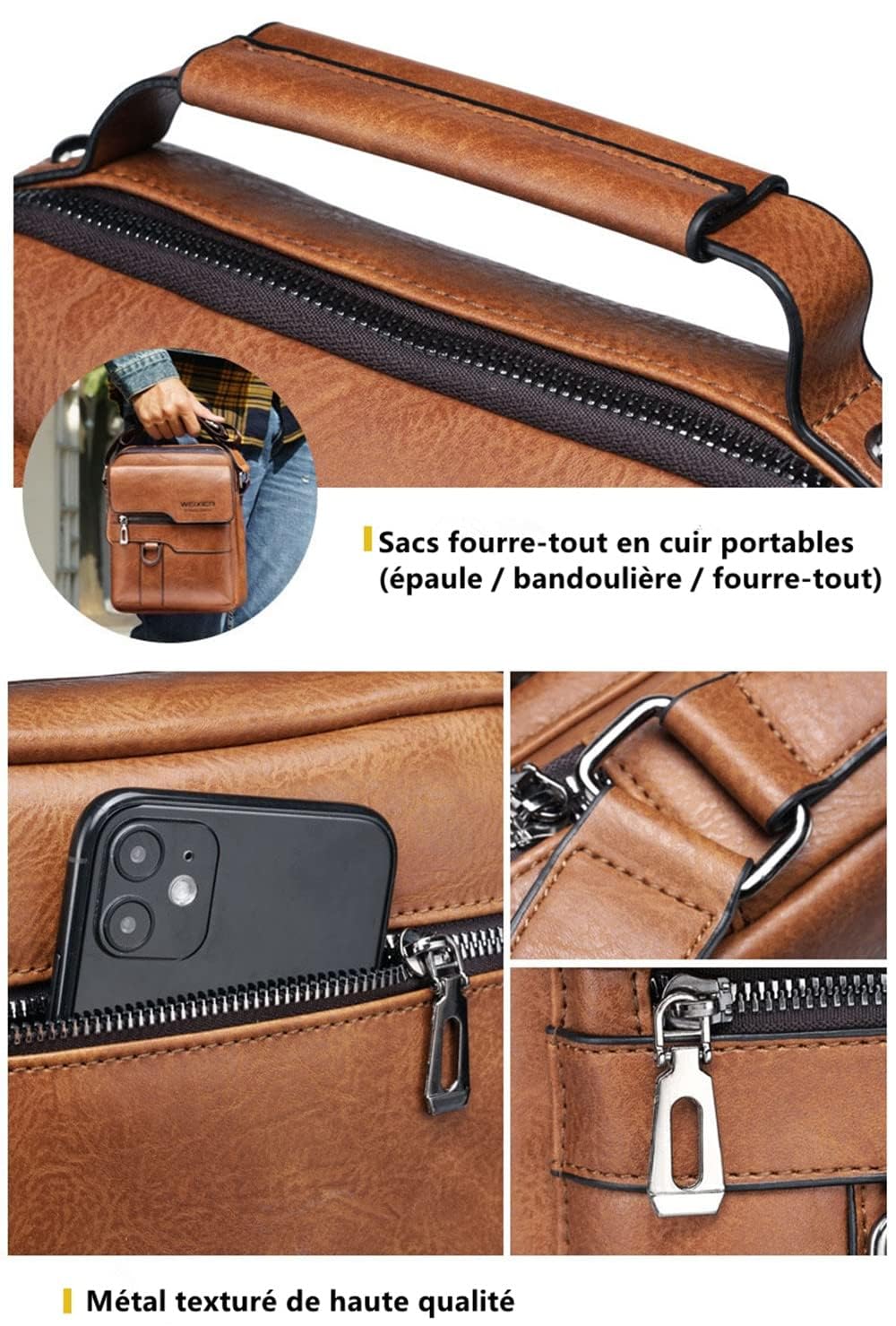 EBXN - Bolsos Bandolera para Hombre