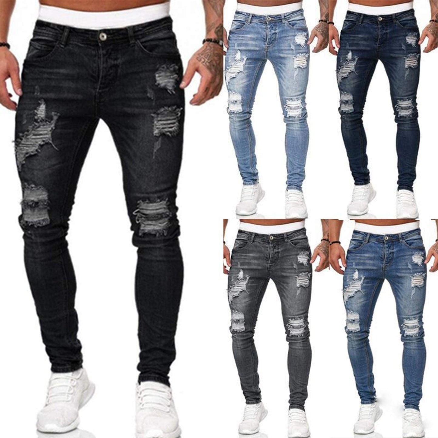 EBXN Vaqueros Rasgados de Hombre