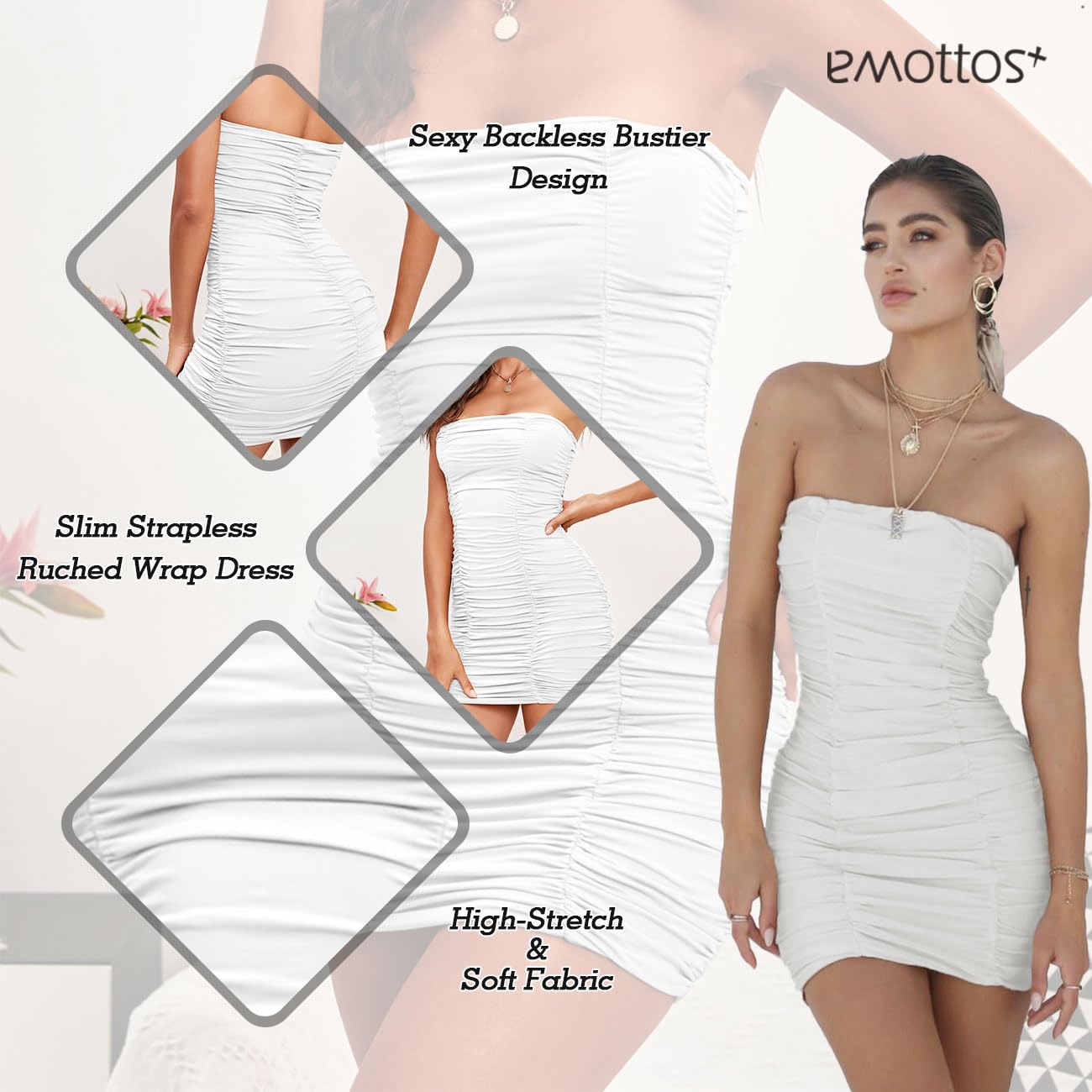Sexy Mini Ruched Dress