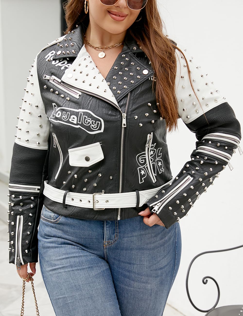 EBXN  Chaqueta Para Mujer Cuero