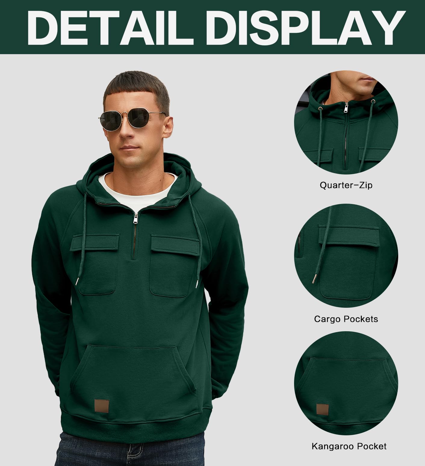 EBXN Men's Cargo Hoodies