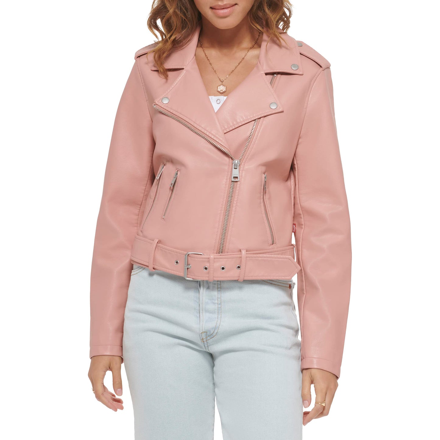 EBXN Women's Belted Faux Leather