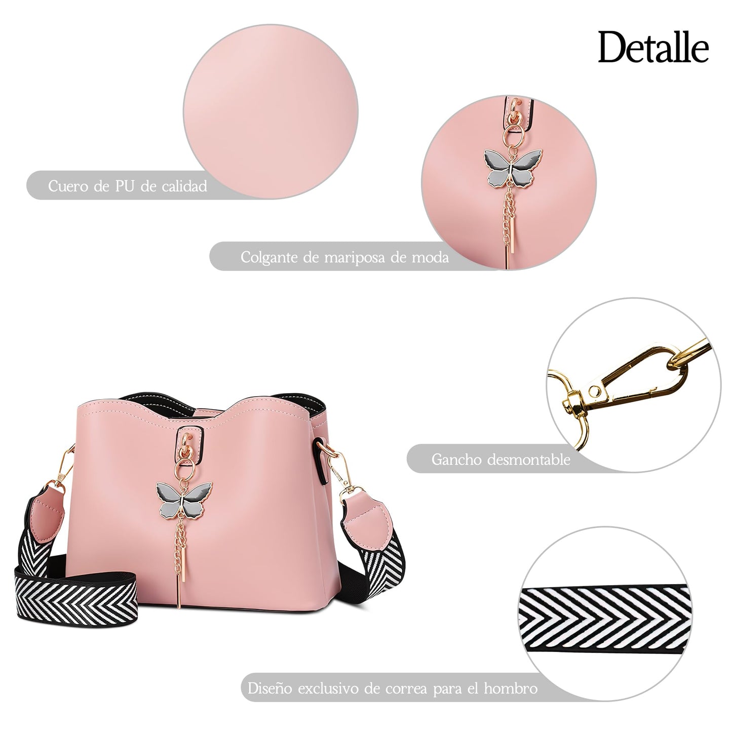 EBXN Bolso de Hombro de Moda para Mujer
