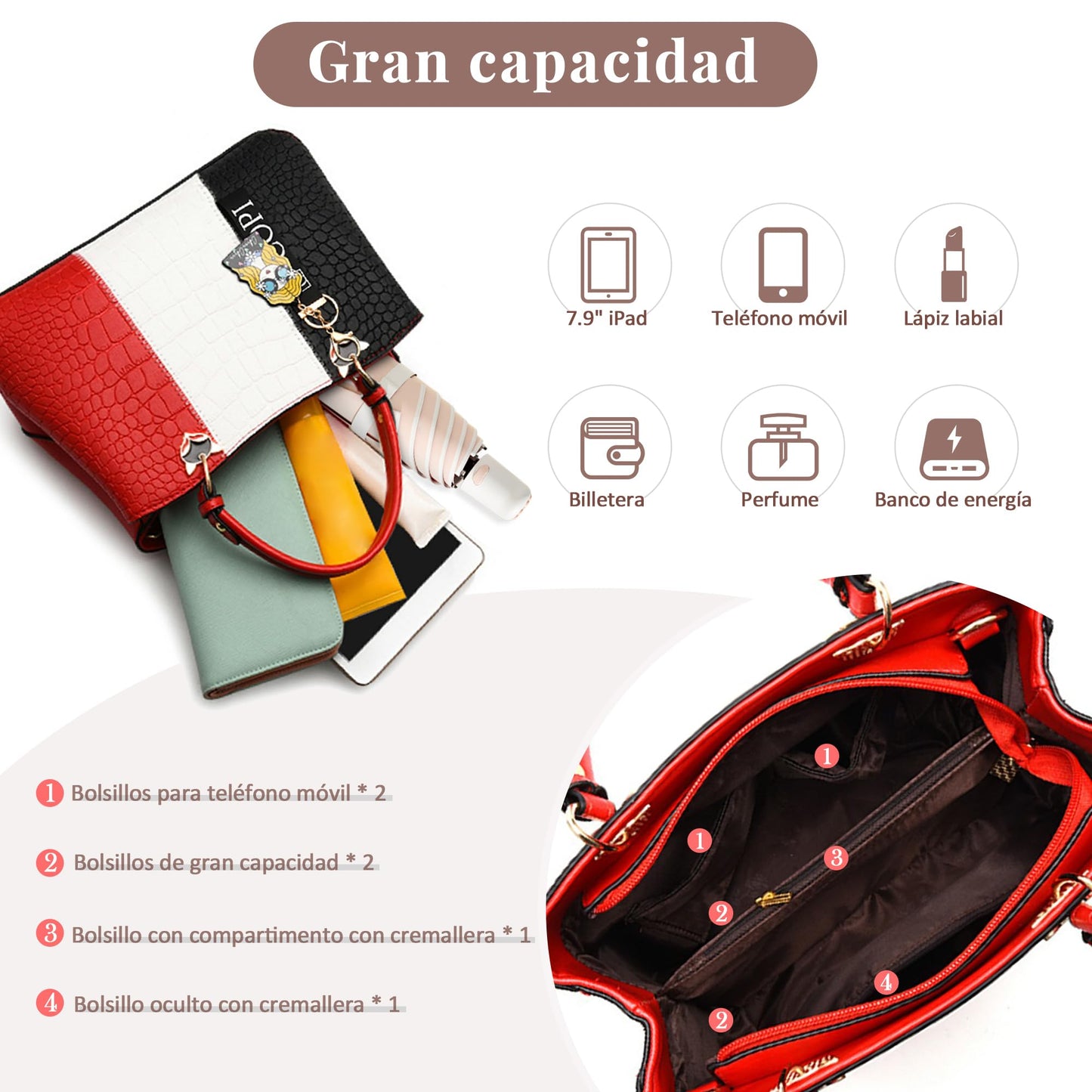 EBXN Moda Bolsos de Mano Mujer