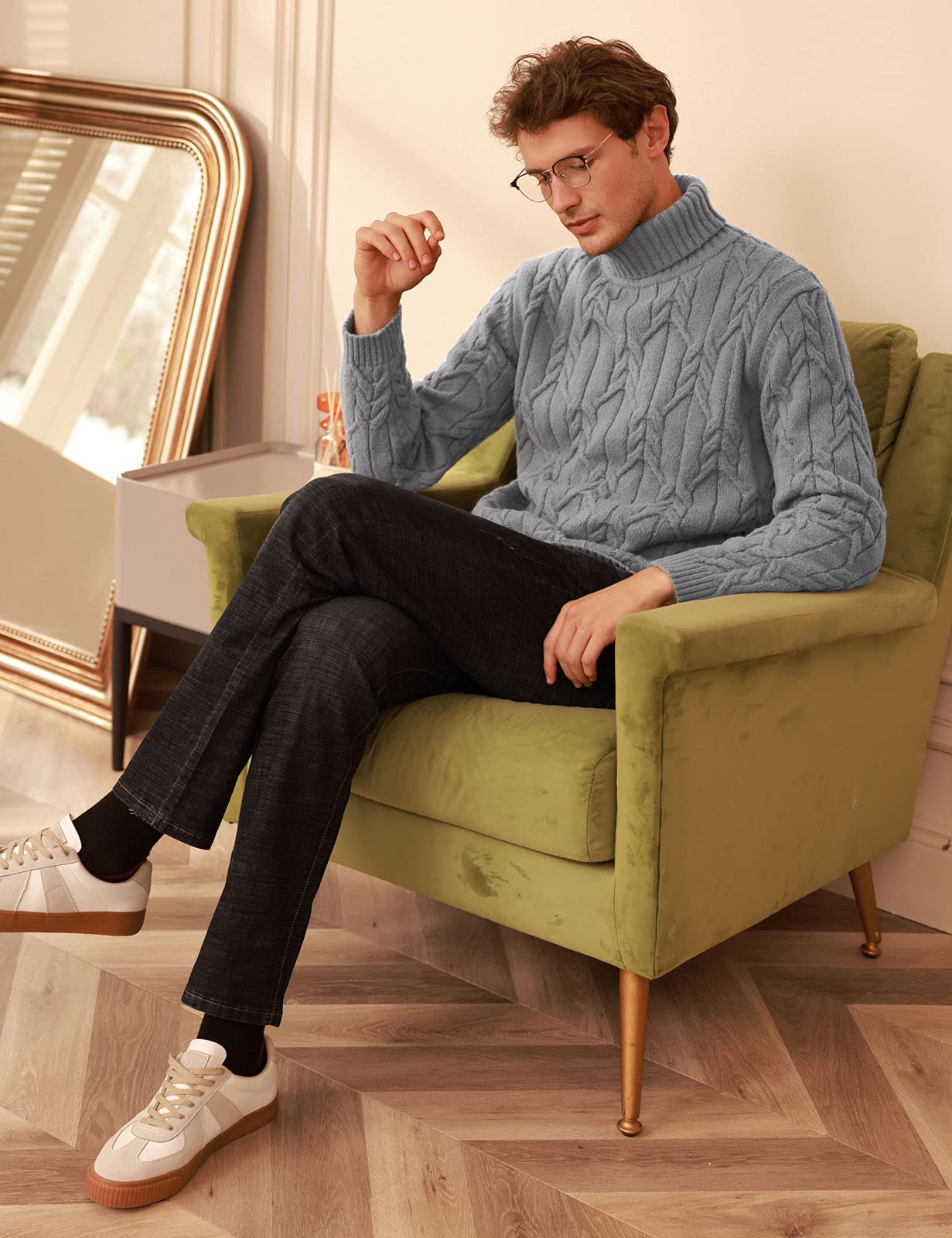 EBXN Men's Turtneck Pullover Sweaters