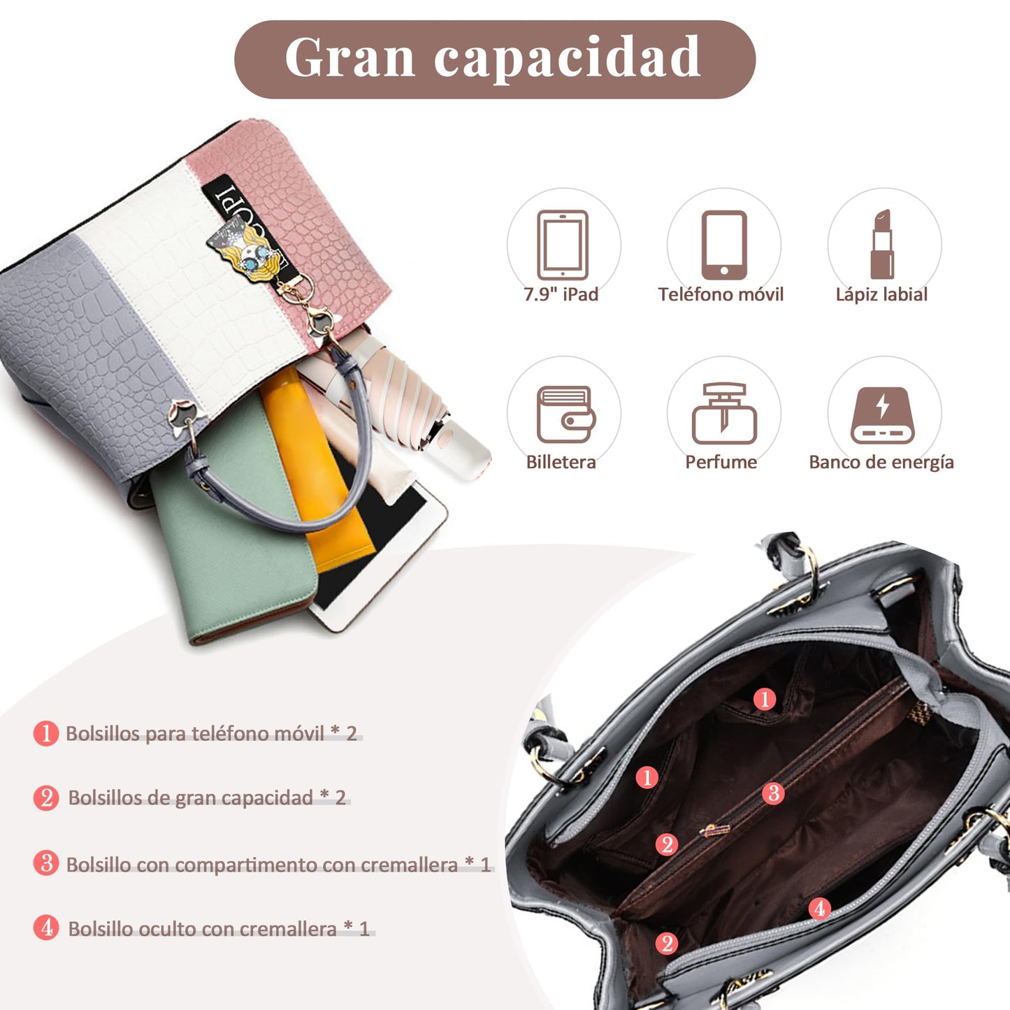 EBXN Moda Bolsos de Mano Mujer