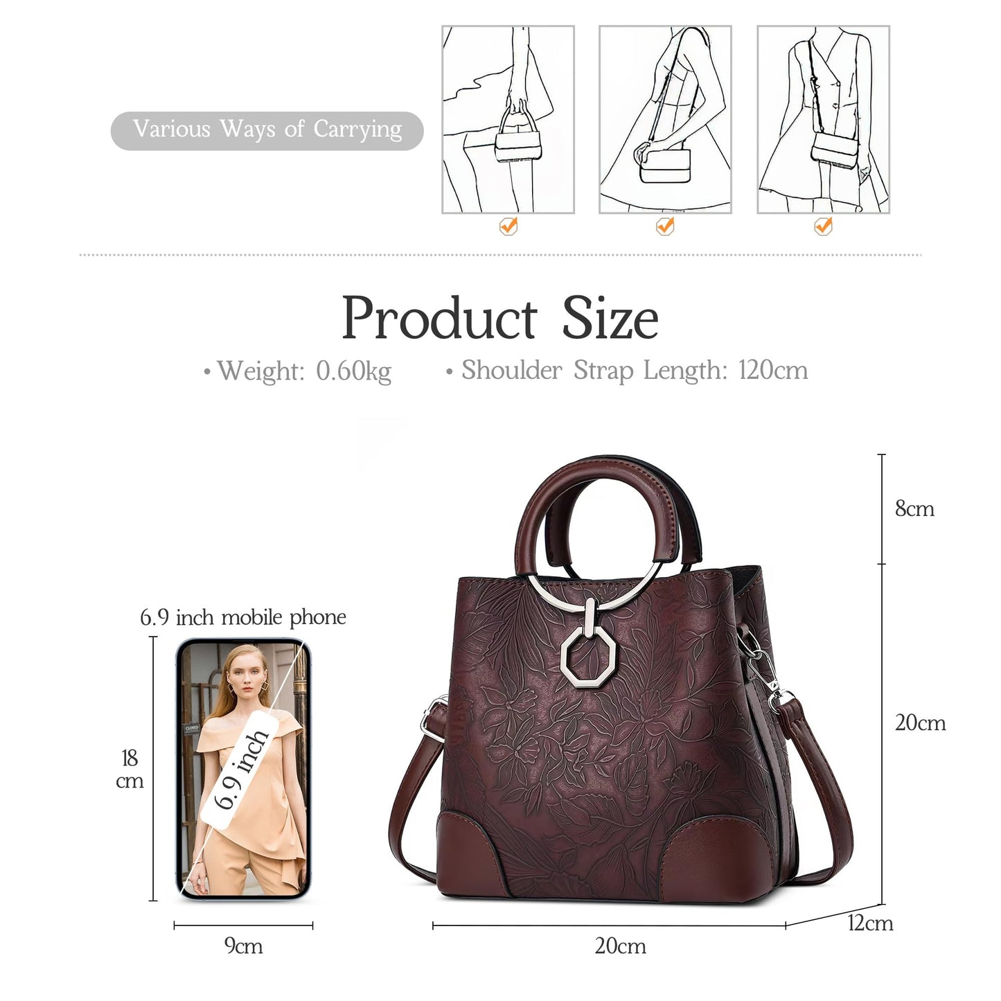 EBXN Bolsos de mujer Elegante