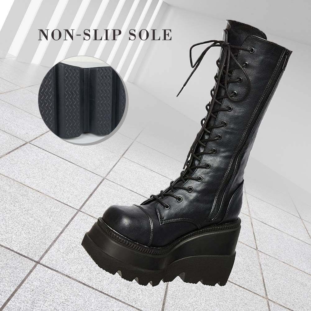 EBXN Womens High Platform Mid Calf