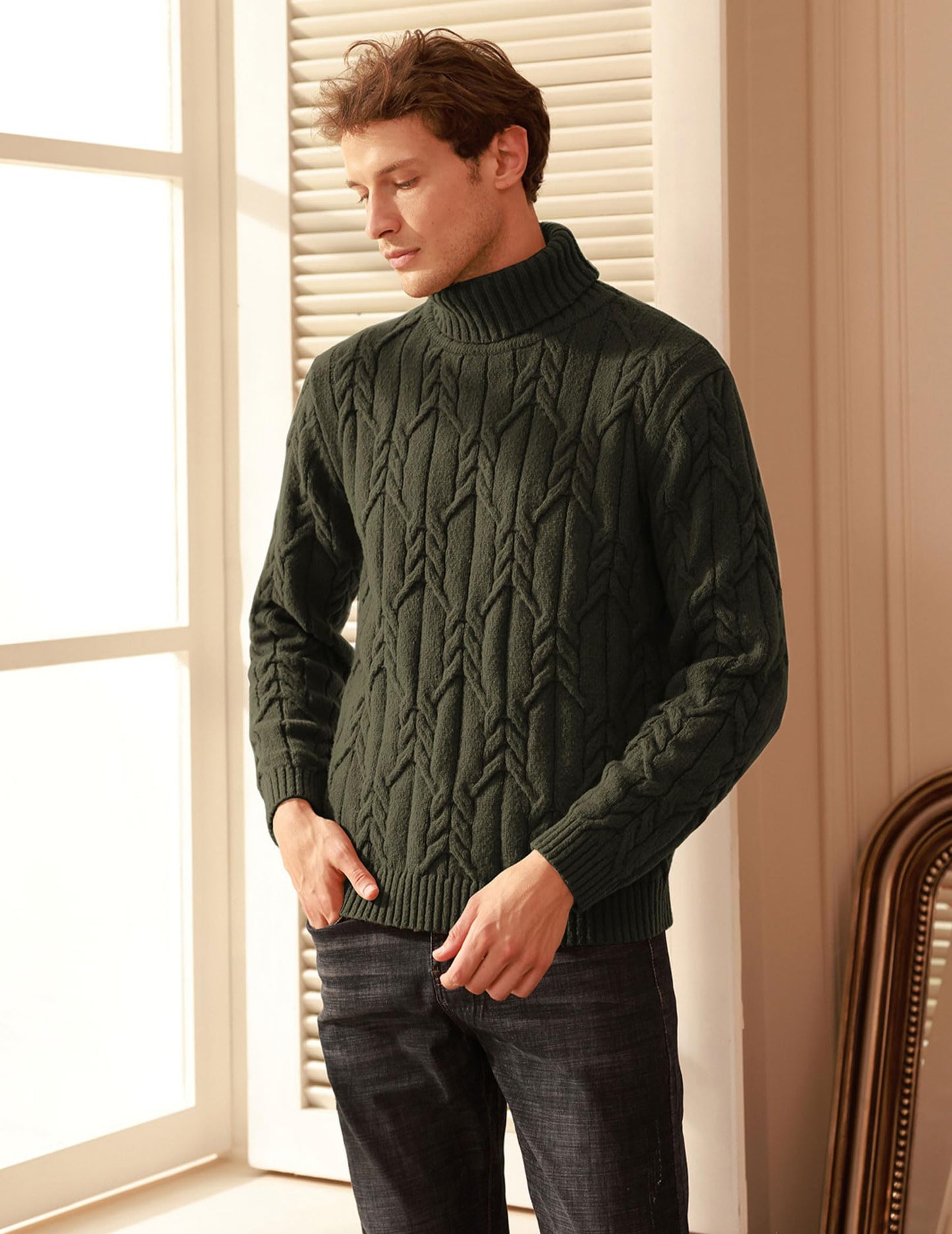 EBXN Men's Turtneck Pullover Sweaters