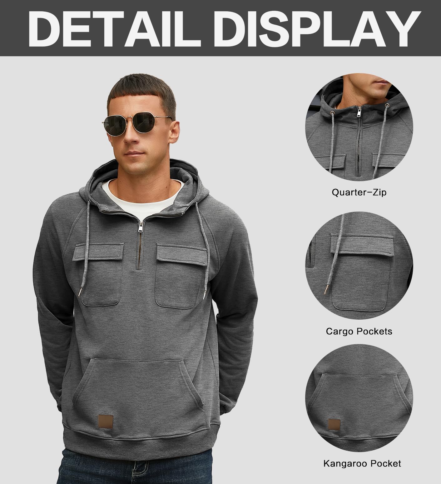 EBXN Men's Cargo Hoodies