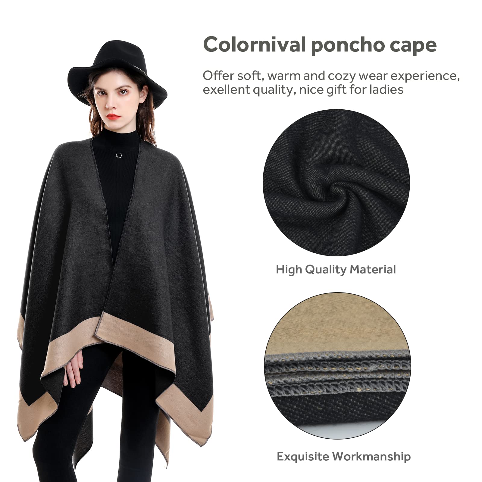 EBXN Colornial Chal Elegante para Mujer
