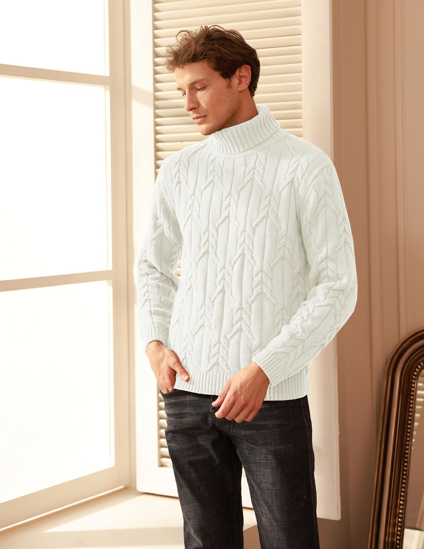 EBXN Men's Turtneck Pullover Sweaters