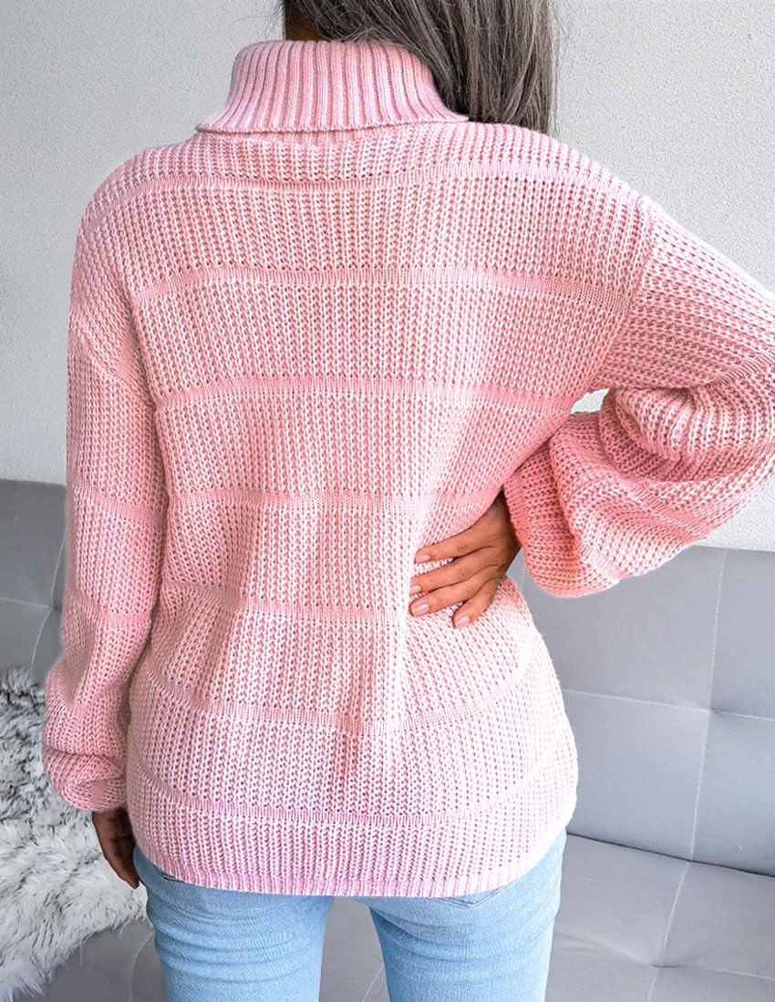 EBXN Jersey Mujer Invierno Cuello Alto Manga Larga