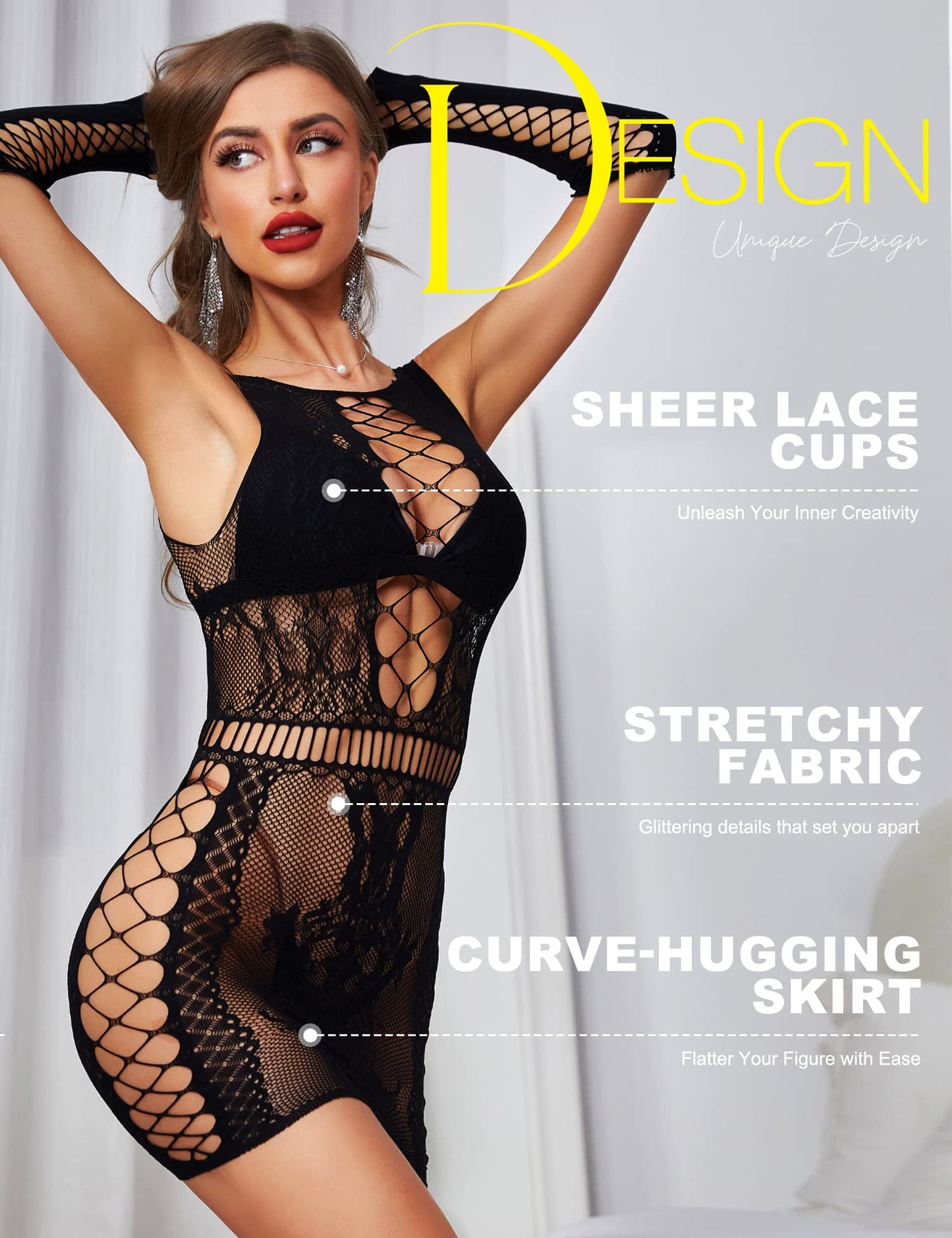 eBexxin - trajes sexy bodystocking babydoll