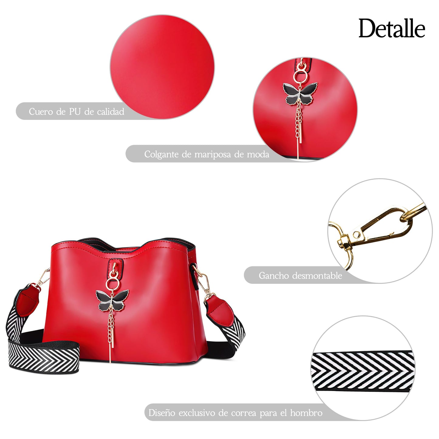 EBXN Bolso de Hombro de Moda para Mujer