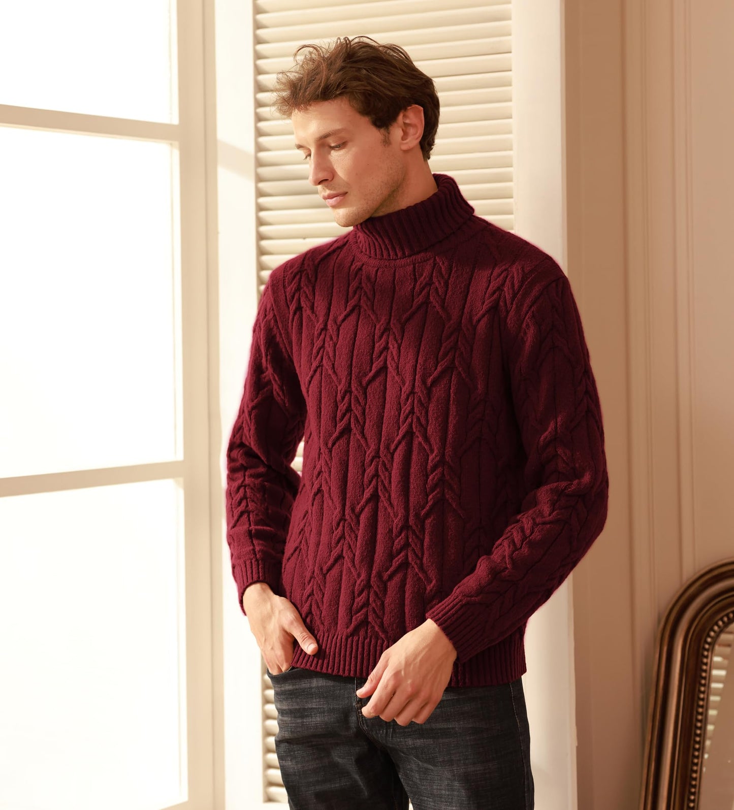 EBXN Men's Turtneck Pullover Sweaters