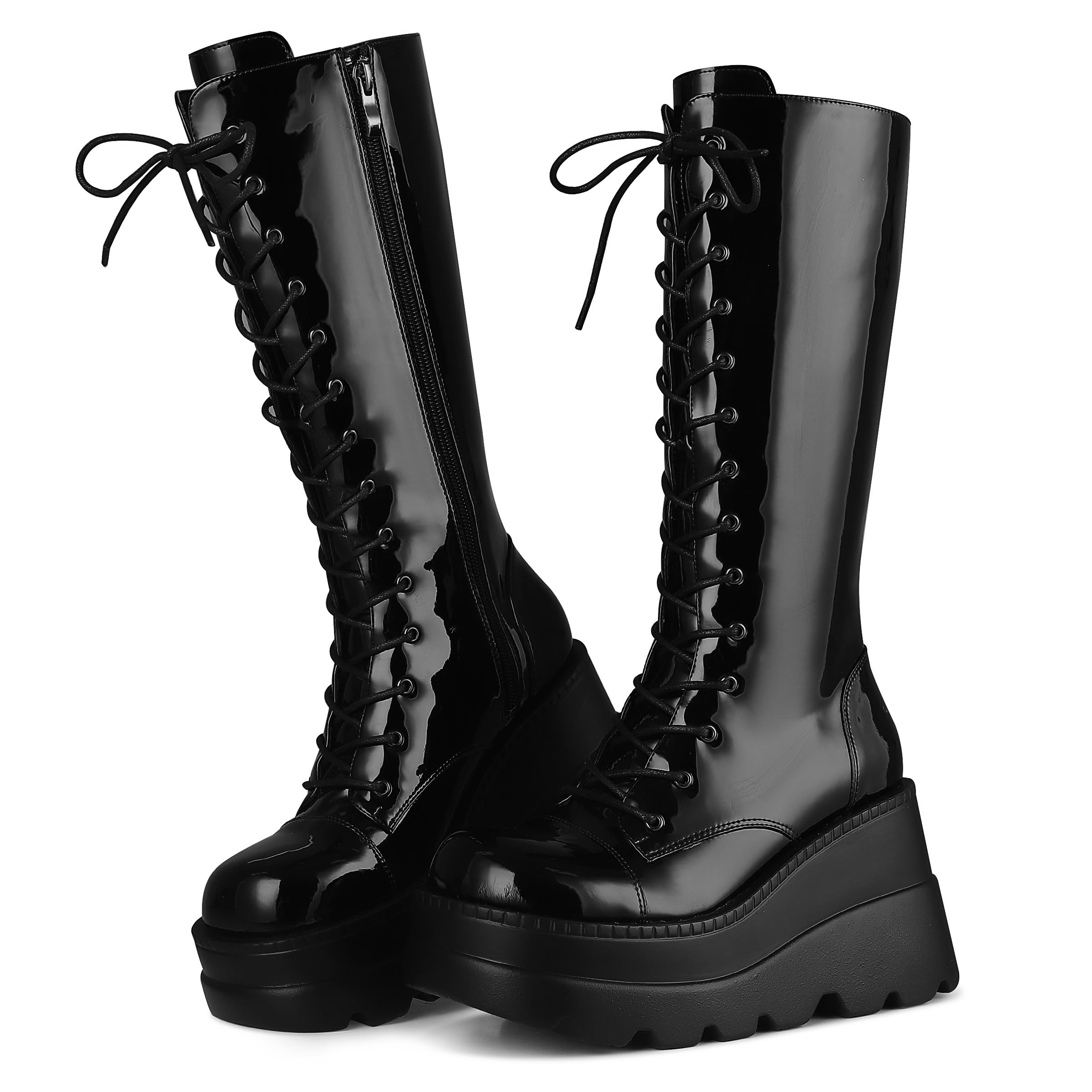 EBXN Womens High Platform Mid Calf