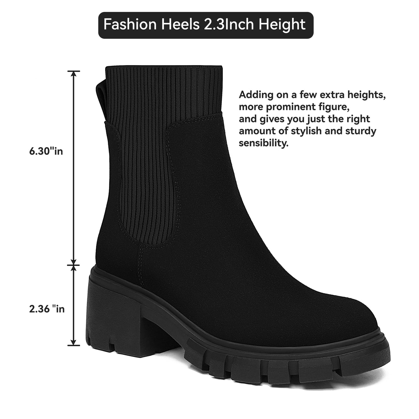 EBXN Women's Chelsea Boots Fashion Slip