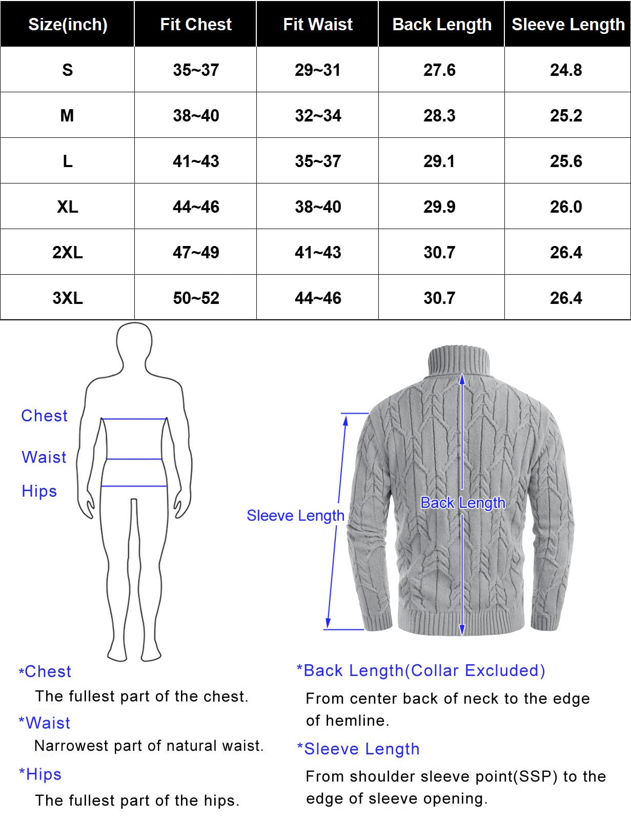 EBXN Men's Turtneck Pullover Sweaters