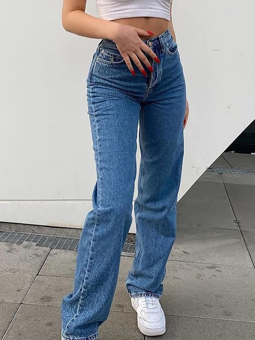 EBXN Tiro Alto Wide Rectos Jeans