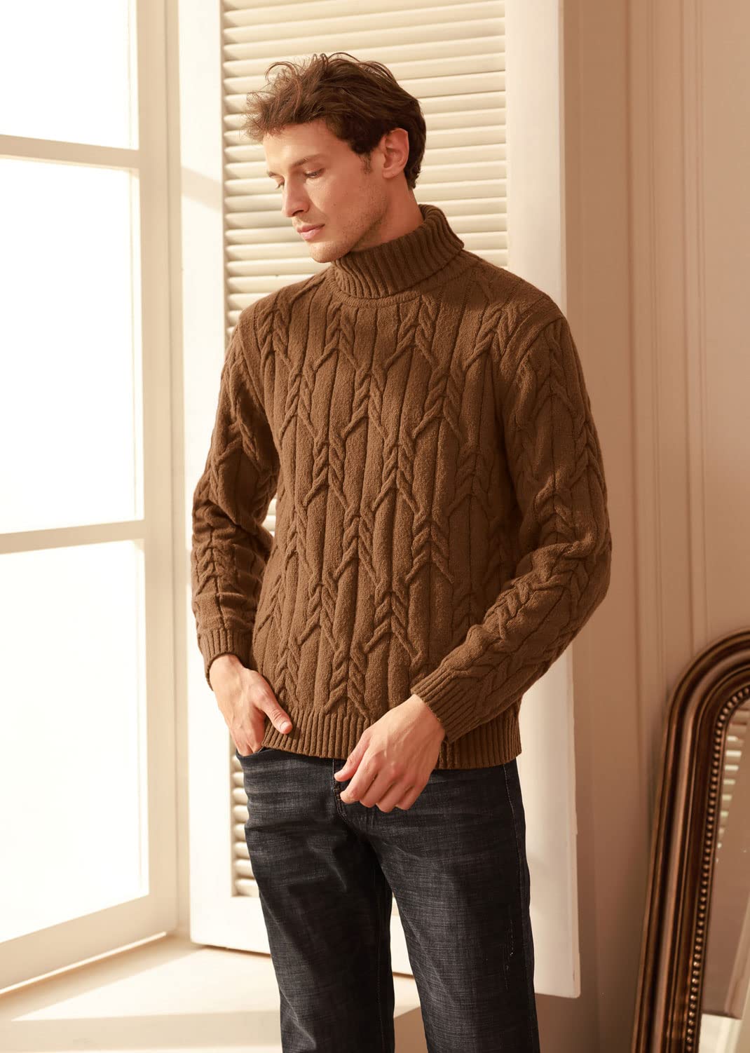 EBXN Men's Turtneck Pullover Sweaters