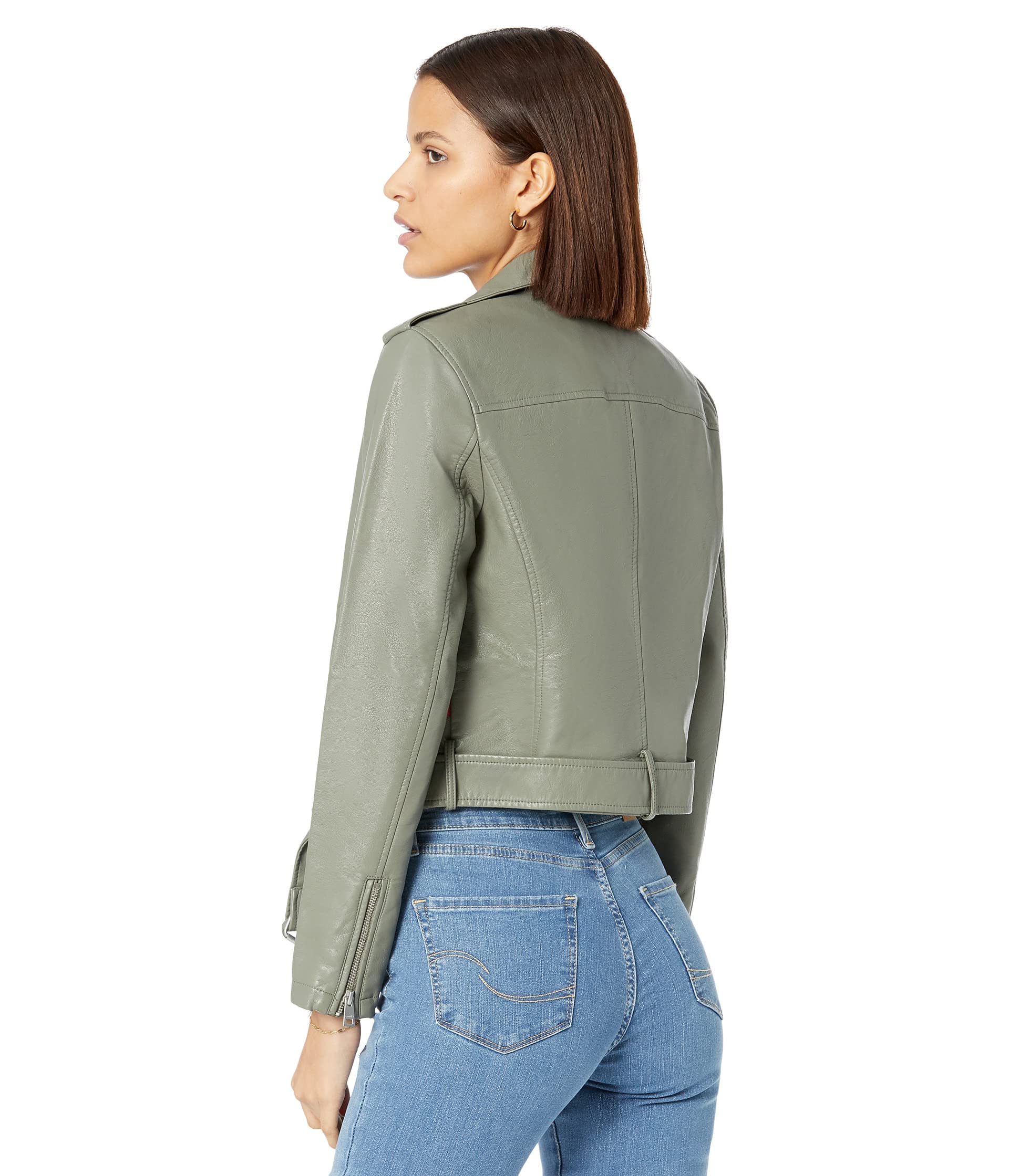 EBXN Women's Belted Faux Leather