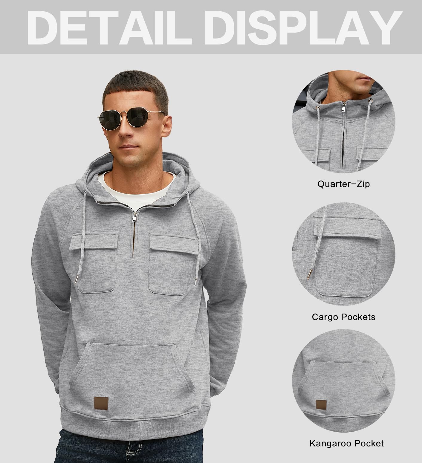 EBXN Men's Cargo Hoodies