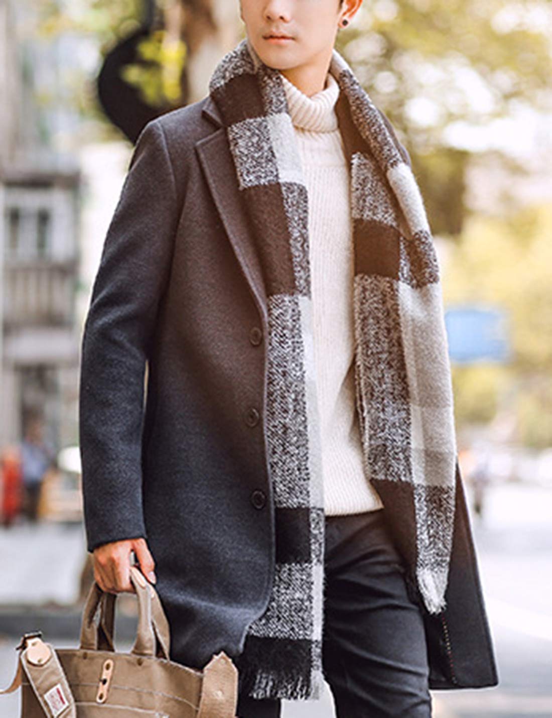 eBexxin - Men's Wool Blend Pea Coat