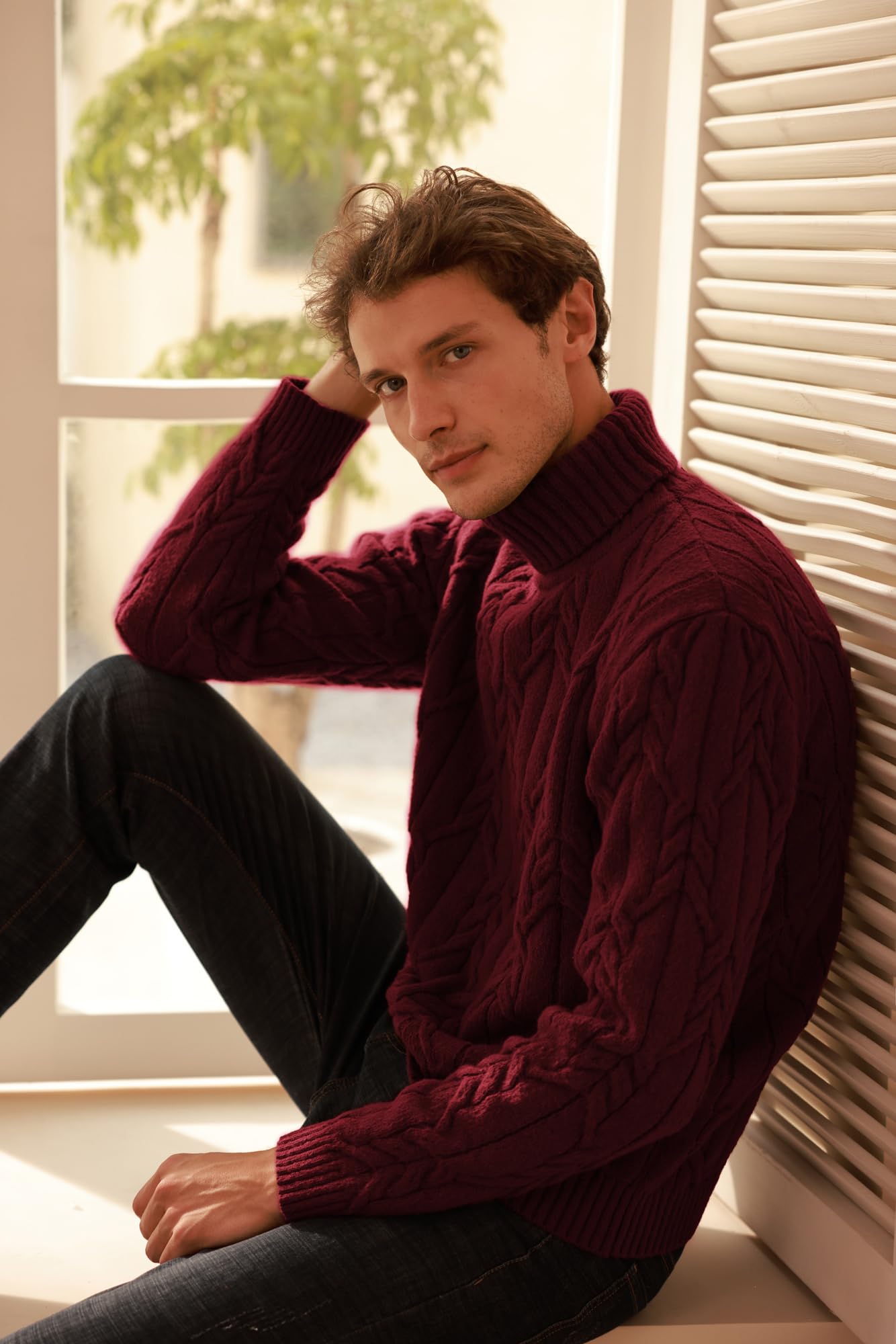EBXN Men's Turtneck Pullover Sweaters