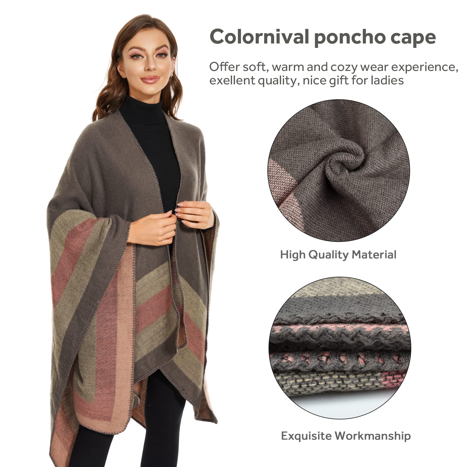 EBXN Colornial Chal Elegante para Mujer