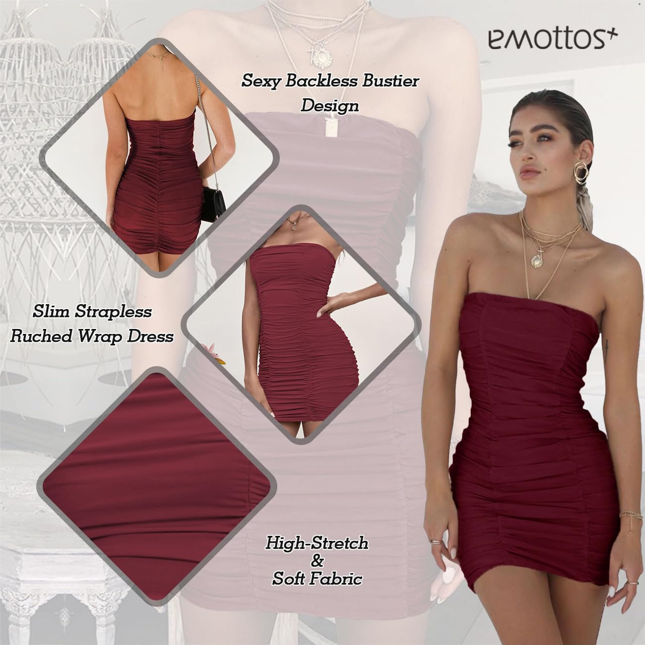 Sexy Mini Ruched Dress