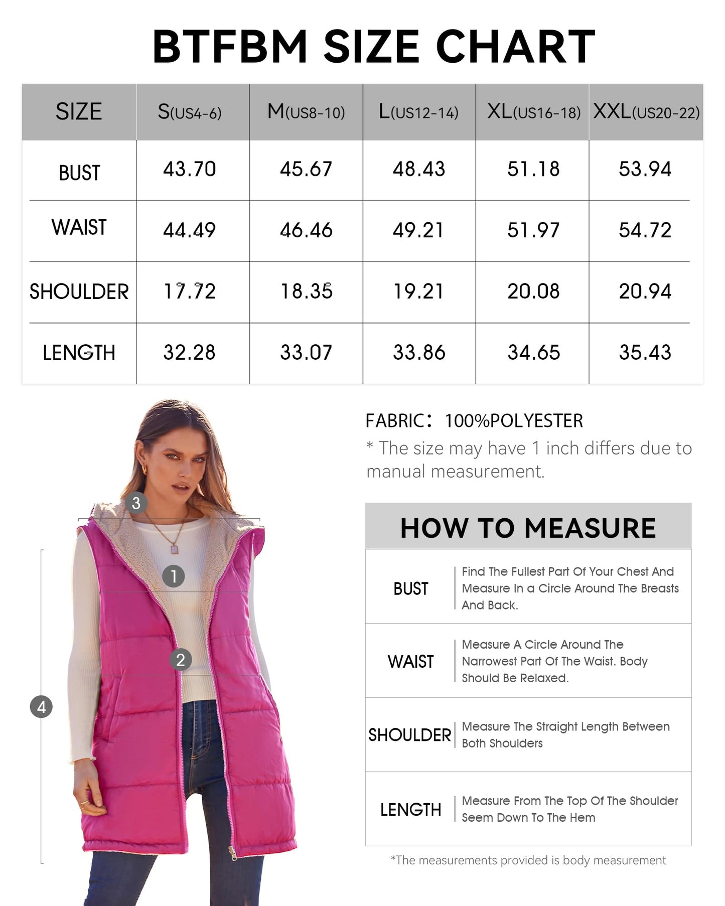 EBXN Long Puffer Vest Women