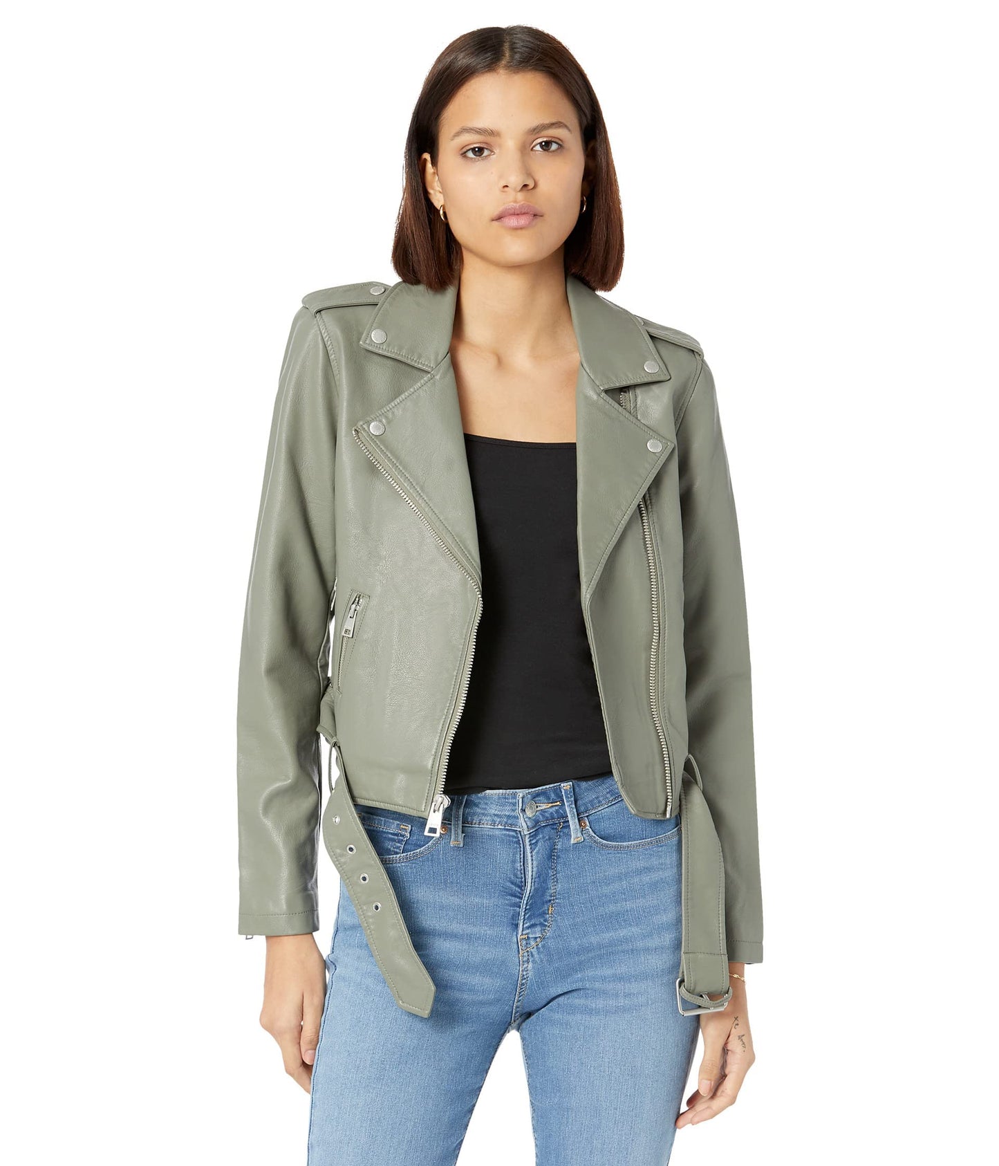 EBXN Women's Belted Faux Leather