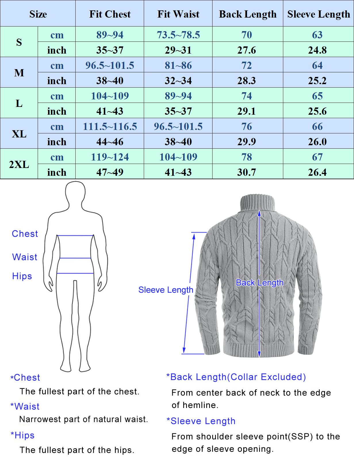 EBXN Men's Turtneck Pullover Sweaters