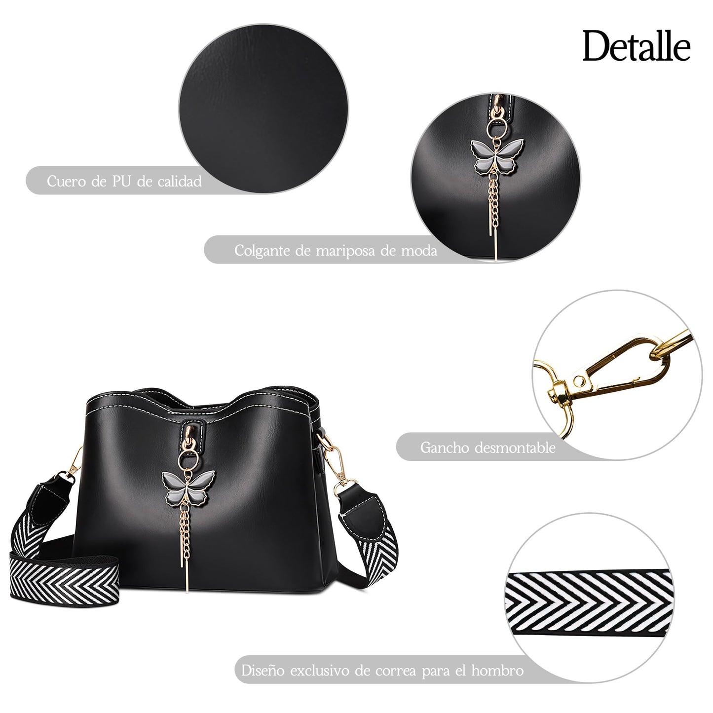 EBXN Bolso de Hombro de Moda para Mujer