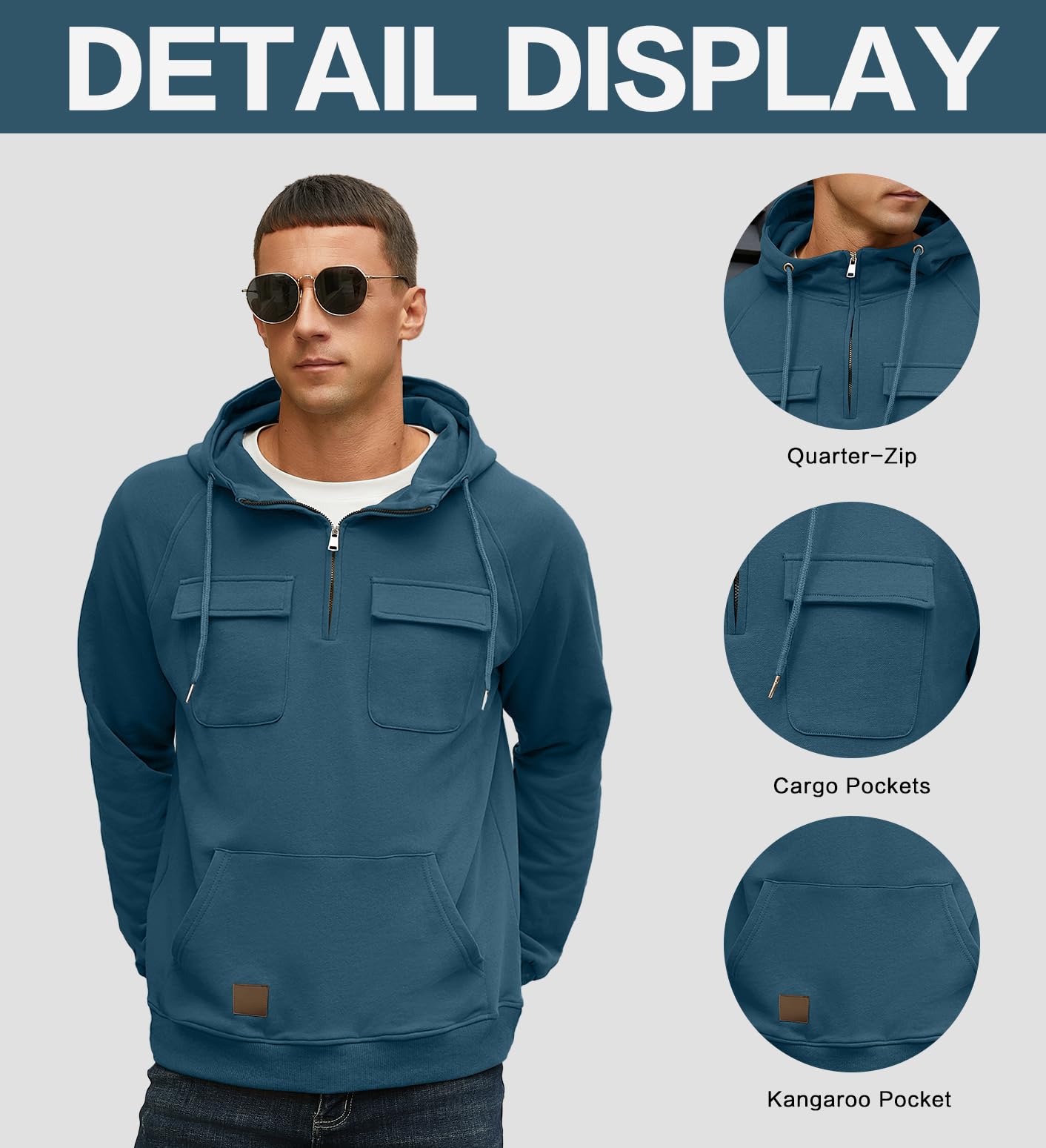 EBXN Men's Cargo Hoodies