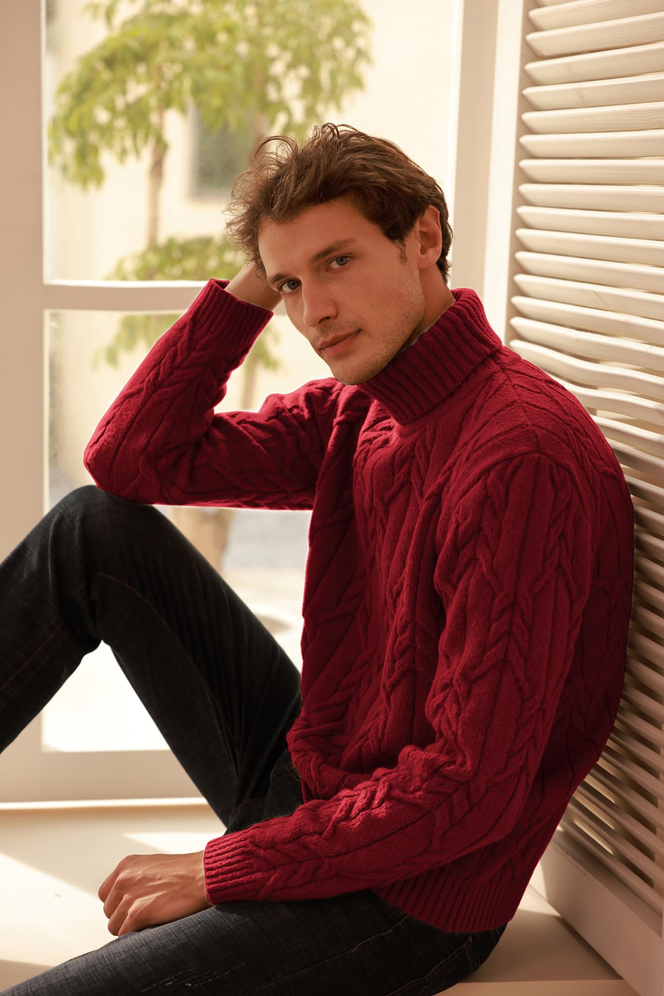 EBXN Men's Turtneck Pullover Sweaters