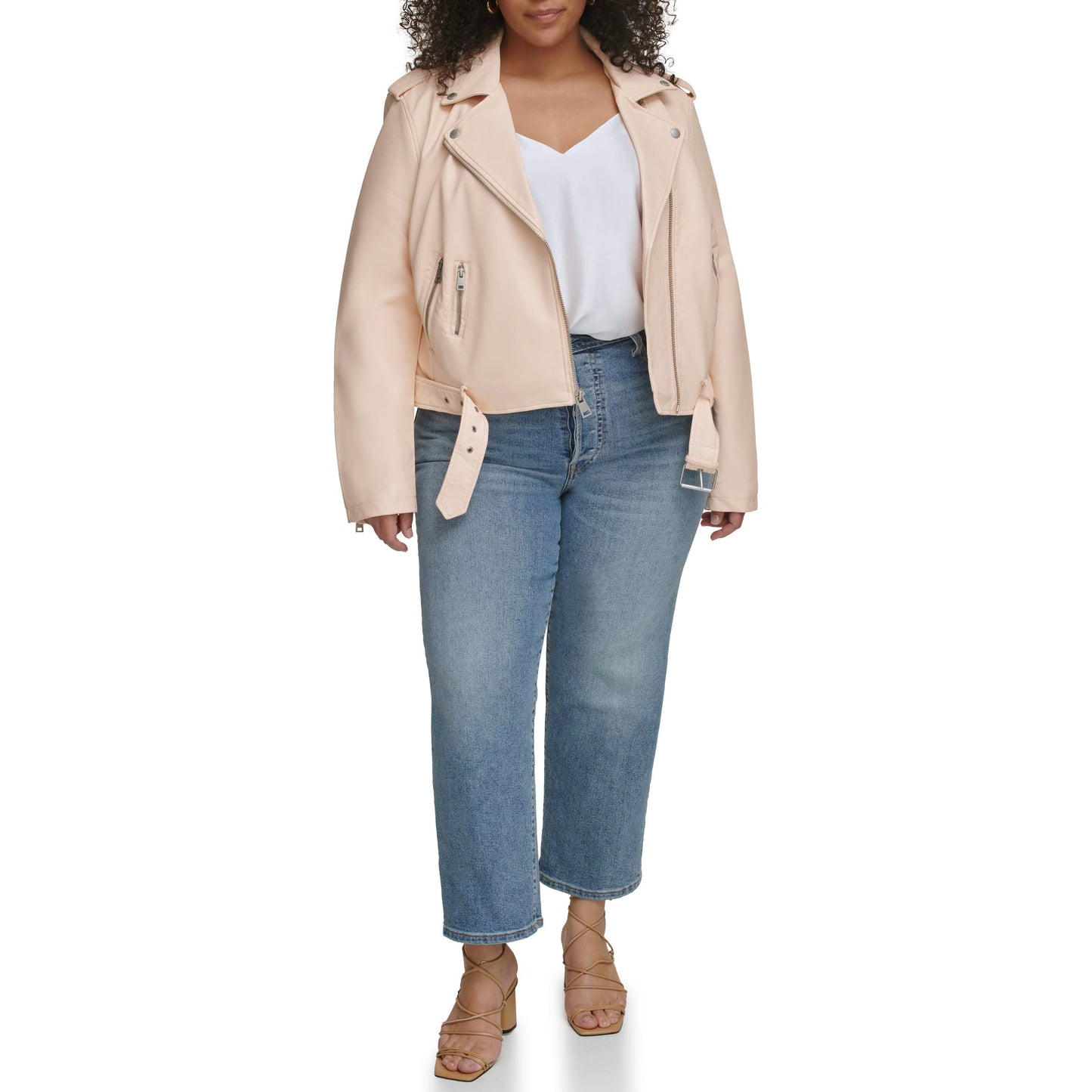 EBXN Women's Belted Faux Leather